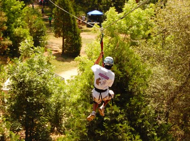 Moments after walking the plank down our "Zip Line"
